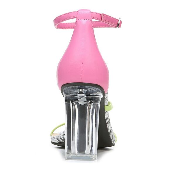 BAR III Womens Pink Transparent Heel Blakke Toe Block Heel Thong Sandals 7 M - Picture 2 of 4